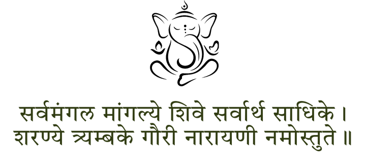 Shree Ganesh and Sanskrit Shloka: Sarvamangala Mangalye Shive Sarvartha Sadhike